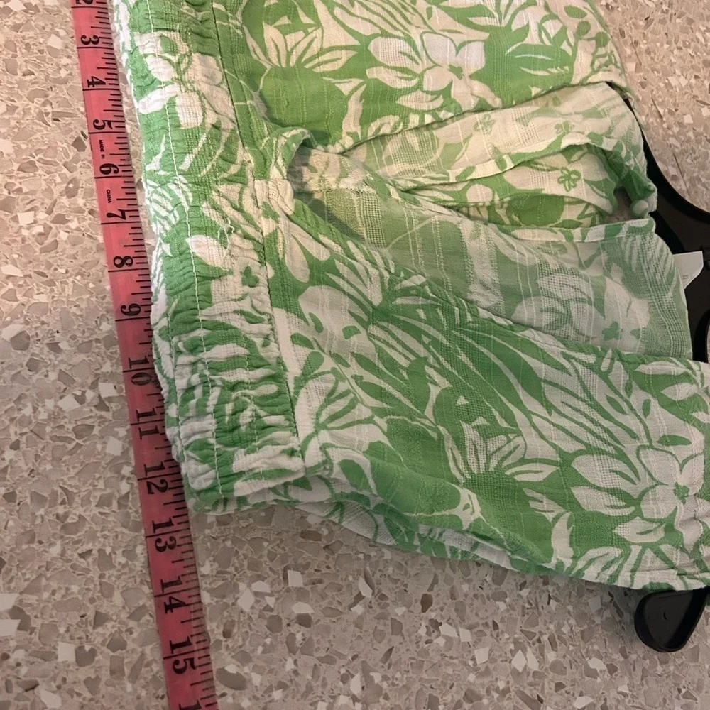 Abercrombie kids girls 11/12 green white tropical floral swim cover up romper